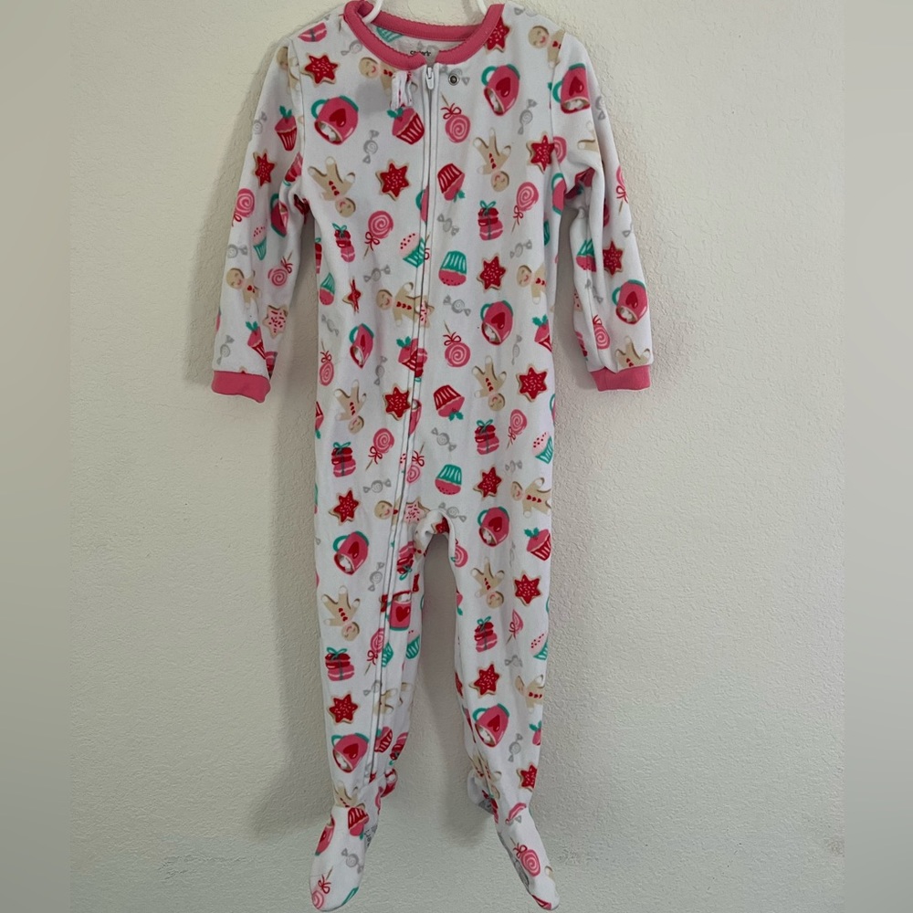 Carters 3T footie pajamas, festive print